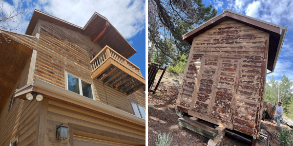 Colorado wood-sided home pictures before rhino shield.
