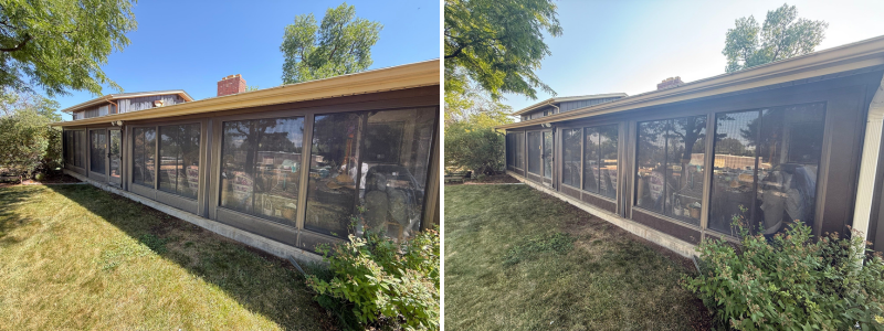 Greenwood village, co house before and after rhino shield exterior coating.